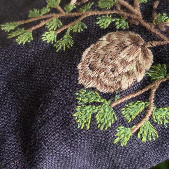 Pottery Barn Holiday Swinging Gnome Embroidered Cotton Gifting Wine Bag Cozy - Picture 6 of 14